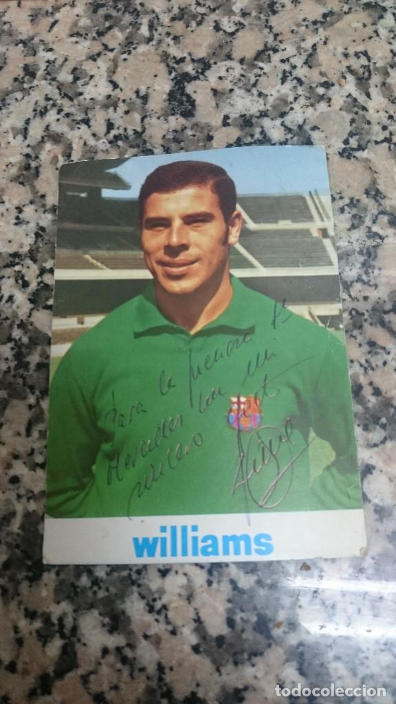 Colecionismo desportivo: POSTAL FICHA TECNICA MIGUEL REINA SANTOS GUARDAMETA INTERNACIONAL DEDICATORIA