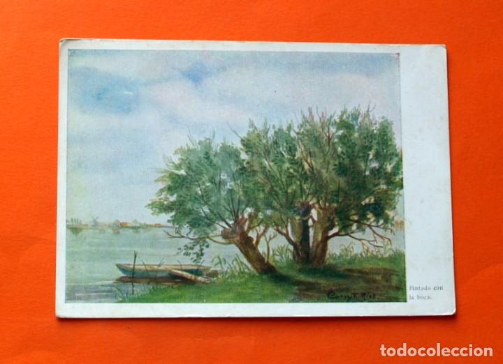 Sammelleidenschaft Sport: Postal Antigua - Pintado con la boca por F. Riet - N&ordm; 1.017 - Editorial Artis Muti - no circulada