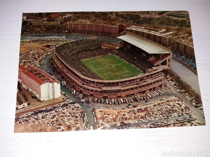 Coleccionismo deportivo: Antigua postal ESTADIO VICENTE CALDER&Oacute;N - Foto 1
