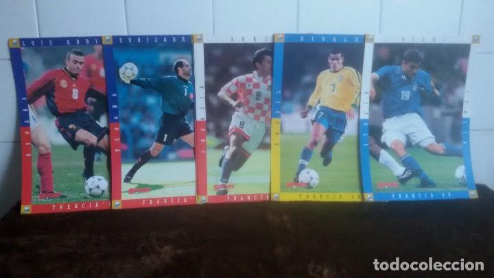 Sports collectibles: 7 COLECCIONABLES A DOBLE CARA, FRANCIA 98 MEDIDAS 31X22 CM. VER FOTOGRAF&Iacute;AS ADICIONALES