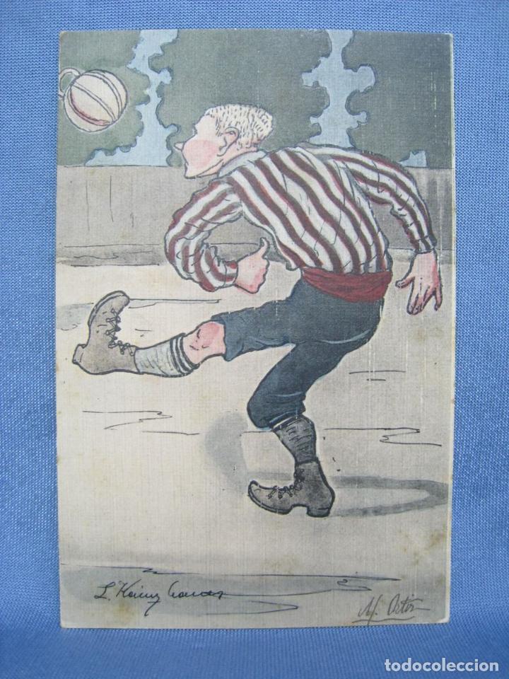 Sports collectibles: FUTBOL. POSTAL ILUSTRADA ORIGINAL. L. HEINZ. ORTIZ.