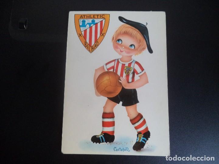 Coleccionismo deportivo: Postal con escudo Athletic Bilbao. - Foto 1
