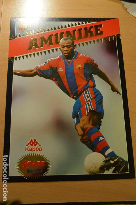 Sports collectibles: POSTAL GIGANTE TAMA&Ntilde;O FOLIO COLECCION SPORT BAR&Ccedil;A 97-98 AMUNIKE