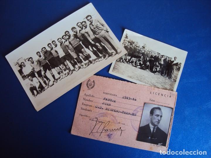 Coleccionismo deportivo: (F-180615)LOTE DE 2 FOTOGRAFIAS Y CARNET DEL C.D.HISPANO-FRANCES