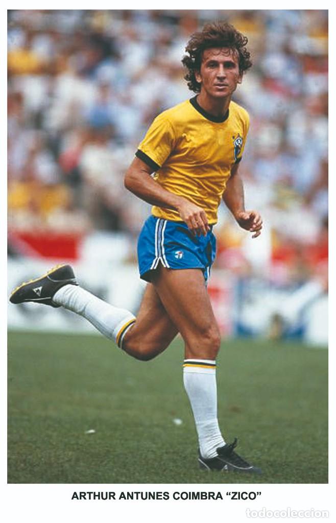 Colecionismo desportivo: ZICO - Legends of football series 2010 Photo postcard unused