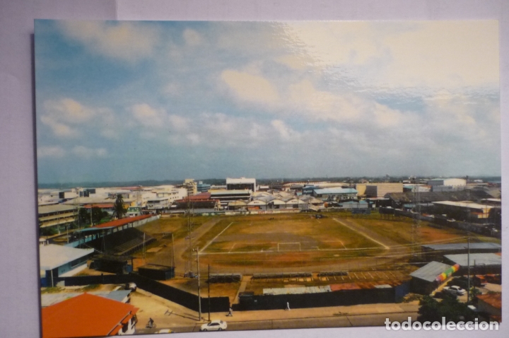 Coleccionismo deportivo: postal panama - colon futbol estadio mariano bula -edic.limitada