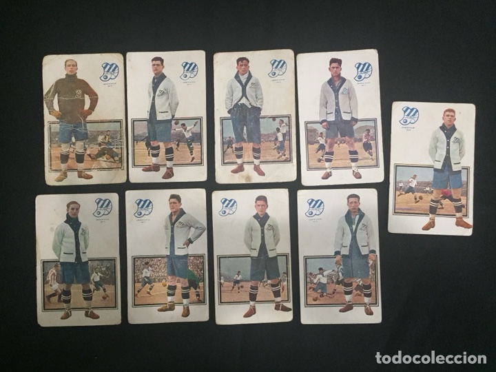 Coleccionismo deportivo: Chocolates AMATLLER. Nueve postales-cromos, f&uacute;tbol , futbolistas, C.D Europa. A&ntilde;os 20.