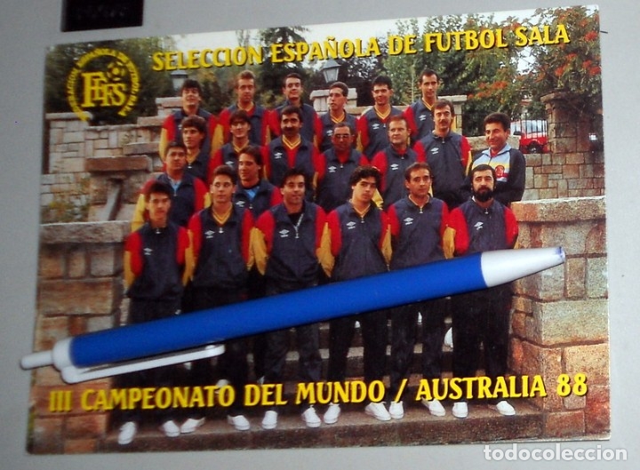 Collectionnisme sportif: FOTO PROMOCIONAL OFICIAL SELECCI&Oacute;N ESPA&Ntilde;A F&Uacute;TBOL SALA III CAMPEONATO del MUNDO AUSTRALIA 88