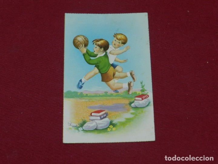 Collectionnisme sportif: (ALB2) Postal Antigua Pareja Jugando a F&uacute;tbol, 14x9 cm, Buen Estado