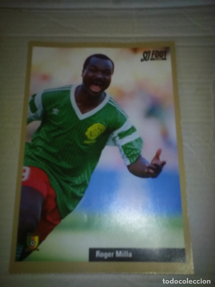 Sports collectibles: Ficha de la revista SO Foot de Milla con Camerun - goly