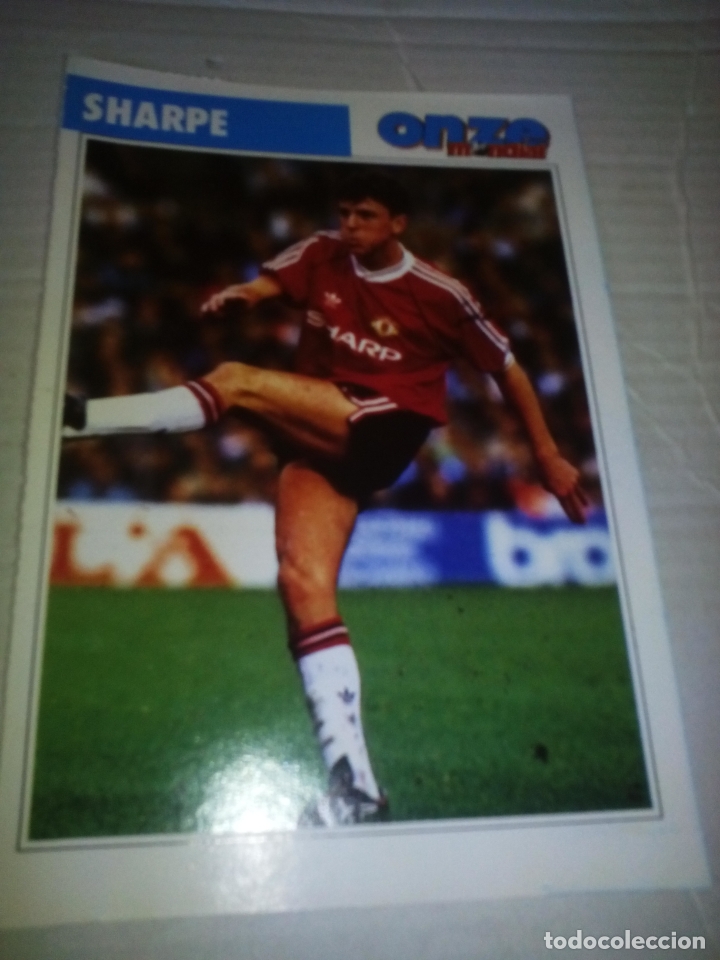 Coleccionismo deportivo: Ficha de la revista ONZE de Sharpe con Manchester United - goly