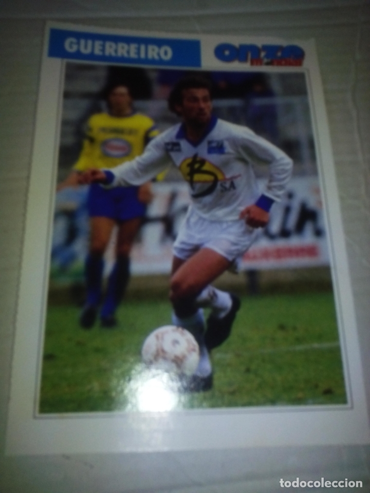 Collezionismo sportivo: Ficha de la revista ONZE de Guerreiro con Auxerre - goly