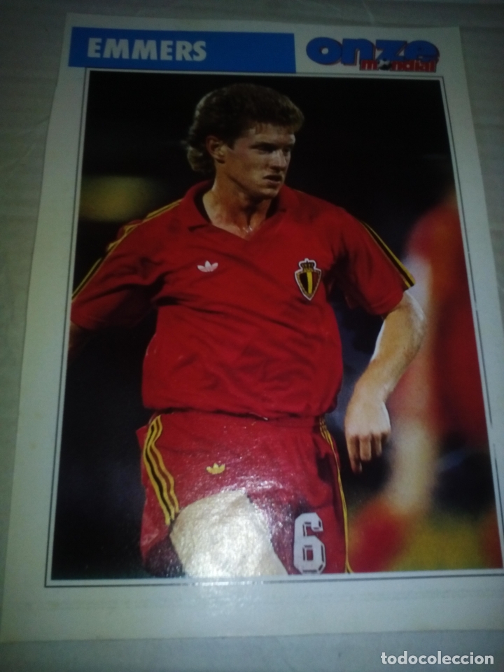 Sports collectibles: Ficha de la revista ONZE de Emmers con Belgica - goly