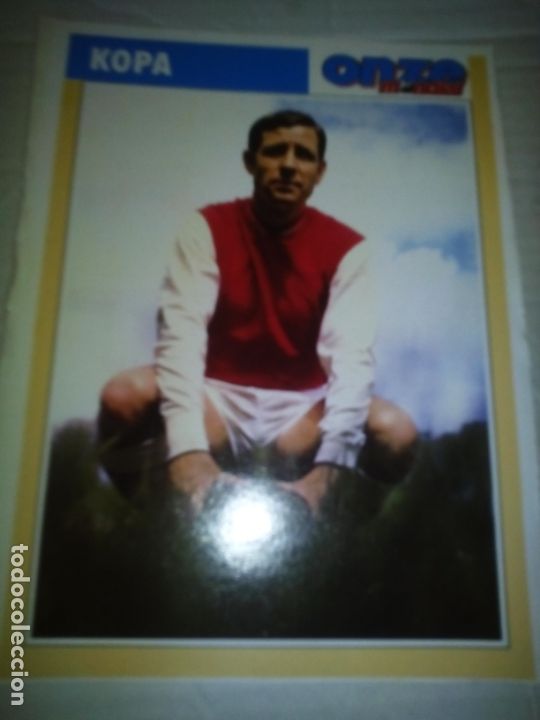 Sports collectibles: Ficha de la revista ONZE de Kopa jugador de Francia, Real Madrid - goly