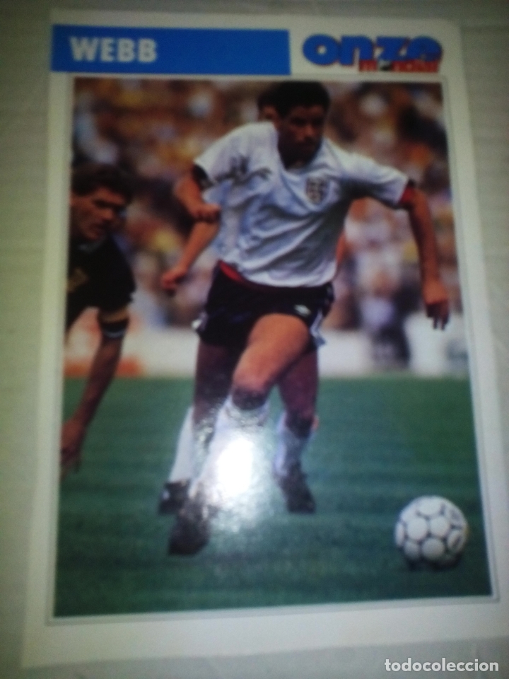 Sports collectibles: Ficha de la revista ONZE de Webb con Inglaterra - goly