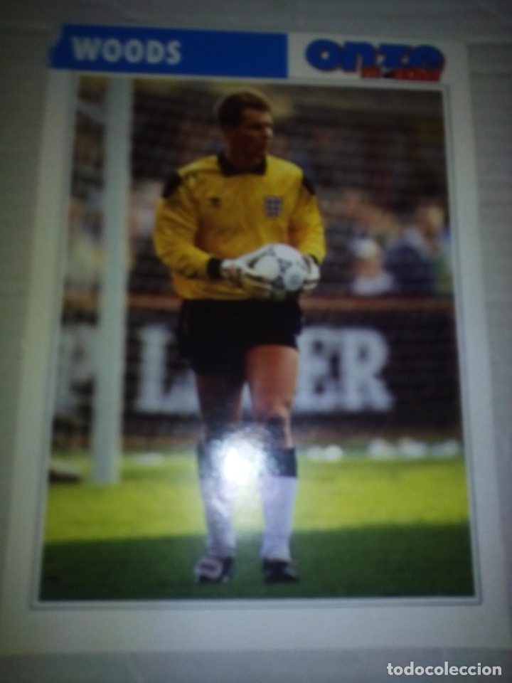 Sports collectibles: Ficha de la revista ONZE de Woods con Inglaterra - goly