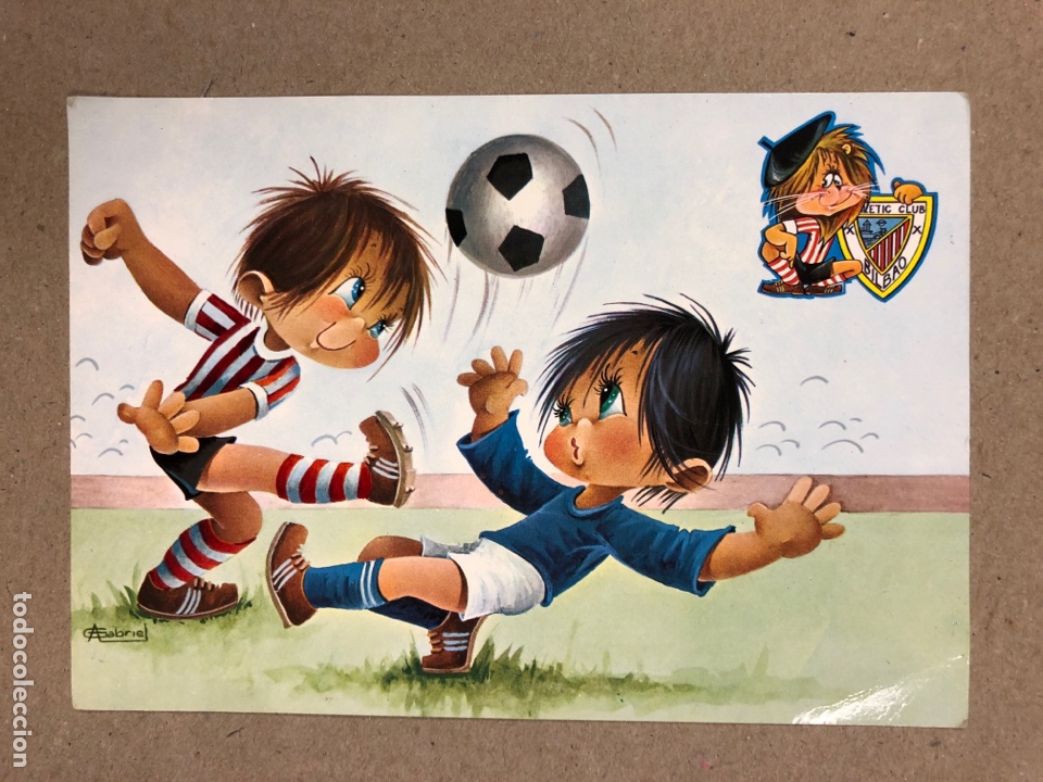 Sports collectibles: ANTIGUA POSTAL (CIRCULADA) DEL ATHLETIC CLUB DE BILBAO. T&Iacute;TULOS AL DORSO. C y Z. NI&Ntilde;OS.