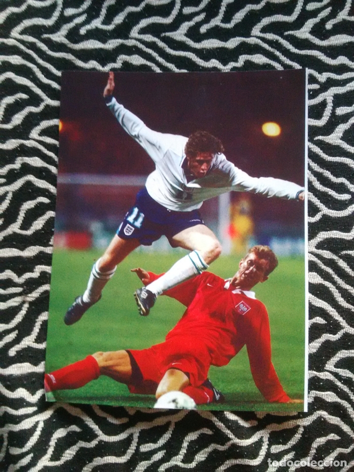 Sammelleidenschaft Sport: ANTIGUA FOTO L&Aacute;MINA MUNDIAL FRANCIA 98 WORLD CUP FRANCE 1998 INGLATERRA: MCMANAMAN MIDE 18 X 23.5 CM