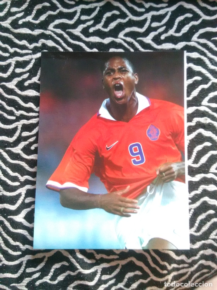 Sammelleidenschaft Sport: ANTIGUA FOTO L&Aacute;MINA MUNDIAL FRANCIA 98 WORLD CUP FRANCE 1998 HOLANDA: KLUIVERT, MIDE 18 X 23.5 CM