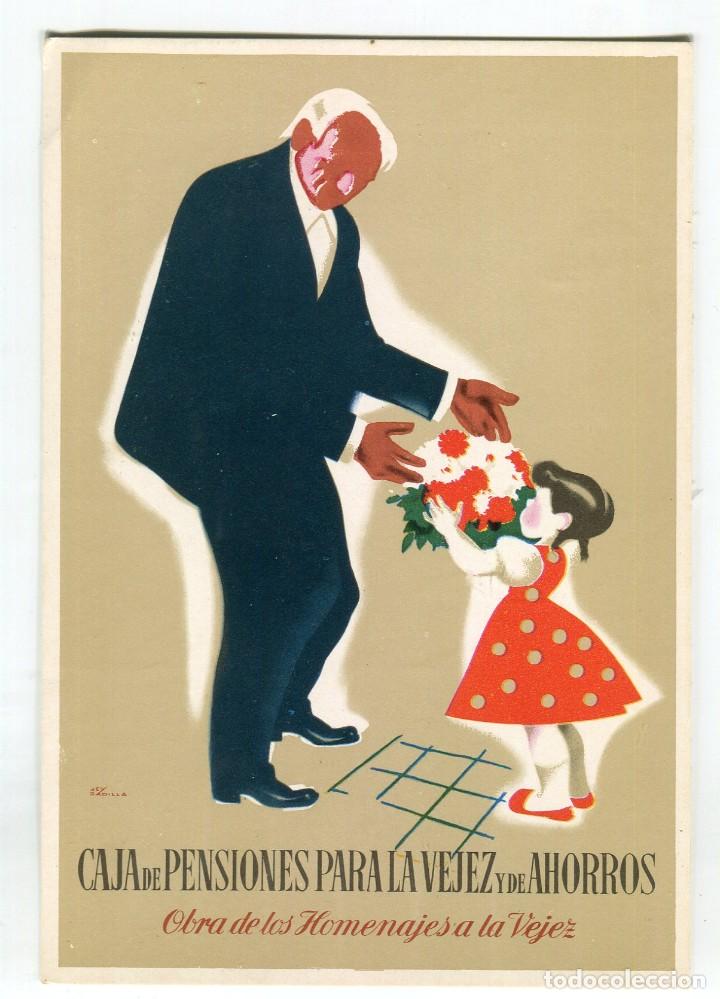 Coleccionismo deportivo: CAJA DE PENSIONES PARA LA VEJEZ Y DE AHORROS OBRAS DE LOS HOMENAJES A LA VEJEZ VER REVERSO