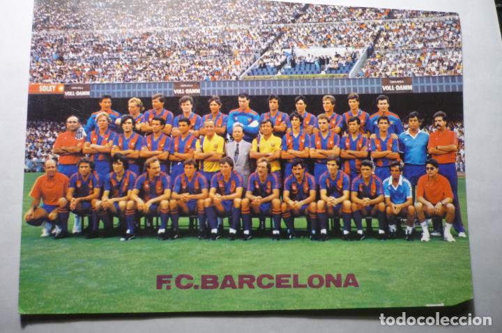 Collectionnisme sportif: postal tama&ntilde;o cuartilla futbol plantilla f.c.barcelona - zubizarreta-schuster- etc.