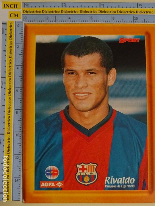 Coleccionismo deportivo: FOTO POSTAL DEL FÚTBOL CLUB BARCELONA. CAMPEÓN DE LIGA 98 99 1998 1999. RIVALDO. BRASIL.. Lote 249458175