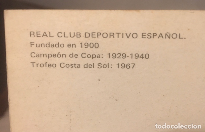 Coleccionismo deportivo: Postal RCD Espa&ntilde;ol a&ntilde;os 70 - Foto 2
