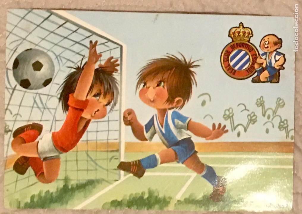 Coleccionismo deportivo: Postal RCD Espa&ntilde;ol a&ntilde;os 70 - Foto 1