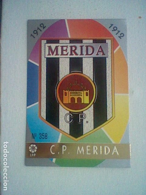 Coleccionismo deportivo: ESCUDO 358 MERIDA FUTBOL MC LIGA 97 98 1997 TRADING CARD FICHAS LIGA