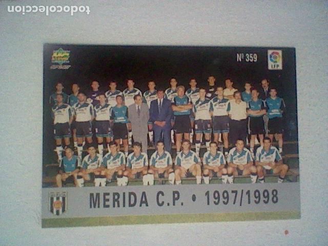 Coleccionismo deportivo: ESCUDO 359 MERIDA FUTBOL MC LIGA 97 98 1997 TRADING CARD FICHAS LIGA