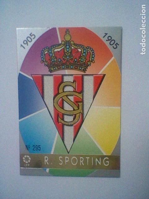 Coleccionismo deportivo: ESCUDO 295 GIJON FUTBOL MC LIGA 97 98 1997 TRADING CARD FICHAS LIGA