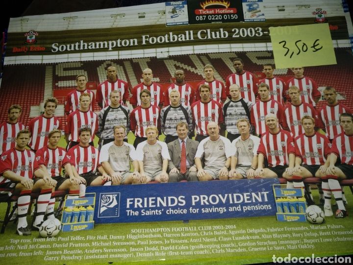 Coleccionismo deportivo: Mini poster Southampton 2003-04 - Foto 1