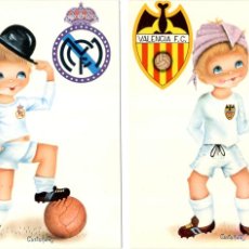 Coleccionismo deportivo: 2 POSTALES - REAL MADRID Y VALENCIA F.C.- SAVIR - CASTAÑER.