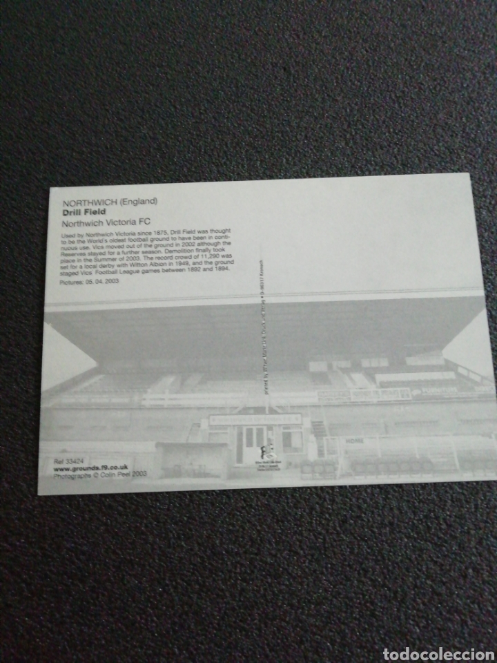Coleccionismo deportivo: Postal ESTADIO DRILL FIELD - NORTHWICH (Inglaterra - Foto 2