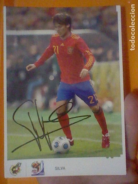 Sports collectibles: SILVA CAMPEONES MVNDO 2010 POSTAL SC SOBADA AGVJEROS CHINCHETA FIRMA IMPRESA