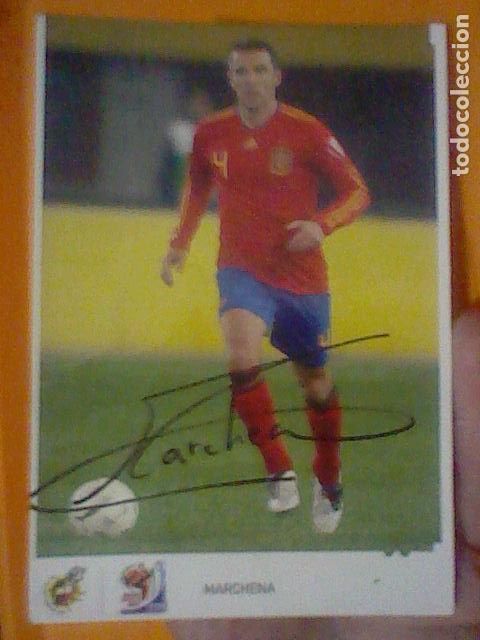 Sports collectibles: MARCHENA CAMPEONES MVNDO 2010 POSTAL SC SOBADA AGVJEROS CHINCHETA FIRMA IMPRESA