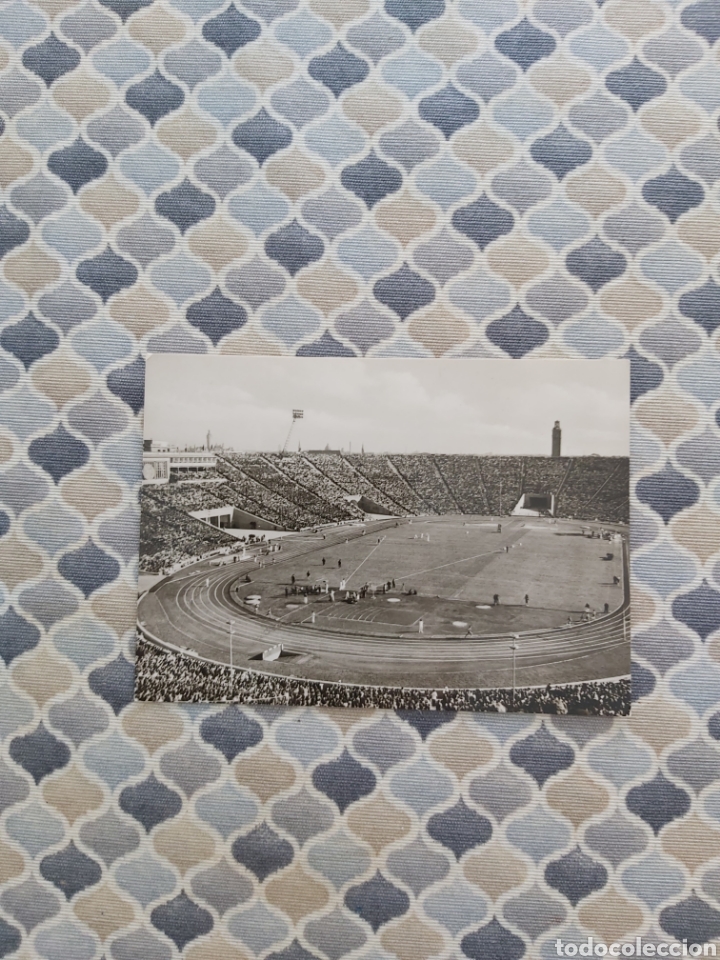 Collectionnisme sportif: Tarjeta postal del estadio de f&uacute;tbol de Leipzig Alemania