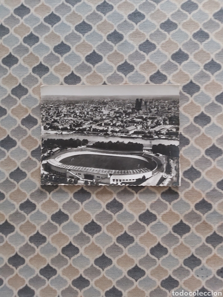 Sports collectibles: Tarjetas postales en blanco y negro Estadio de Reims Francia