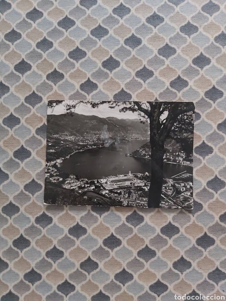 Sports collectibles: Tarjetas postales en blanco y negro Panor&aacute;mica Estadio de f&uacute;tbol de Como Italia