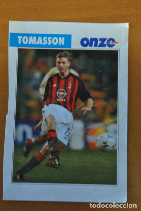 Sports collectibles: Ficha de la revista ONZE de Tomasson con Milan AC - goly
