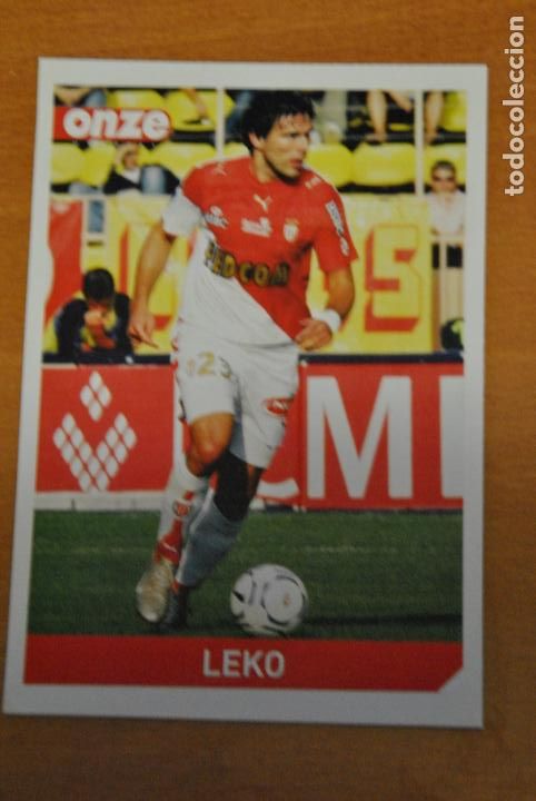 Sports collectibles: Ficha de la revista ONZE de Leko con Monaco - goly