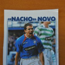 Coleccionismo deportivo: FICHA DE LA REVISTA ONZE DE NACHO NOVO CON GLASGOW RANGERS - GOLY. Lote 233422800