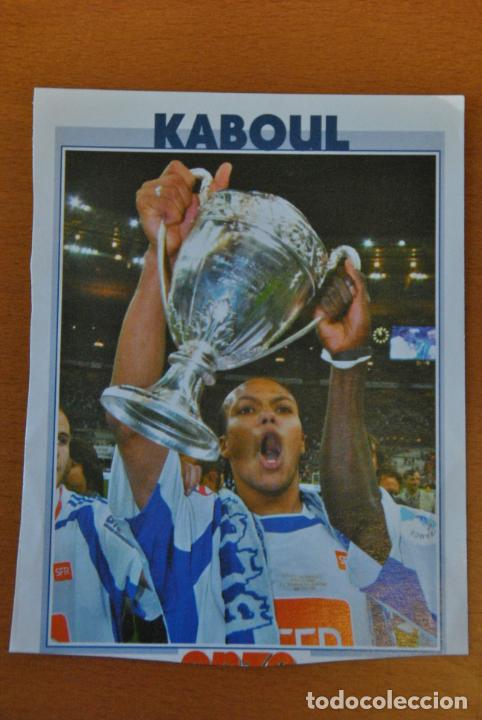 Sports collectibles: Ficha de la revista ONZE de Kaboul con Auxerre - goly