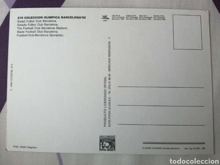 Coleccionismo deportivo: Postal Camp nou, Barcelona - Foto 2