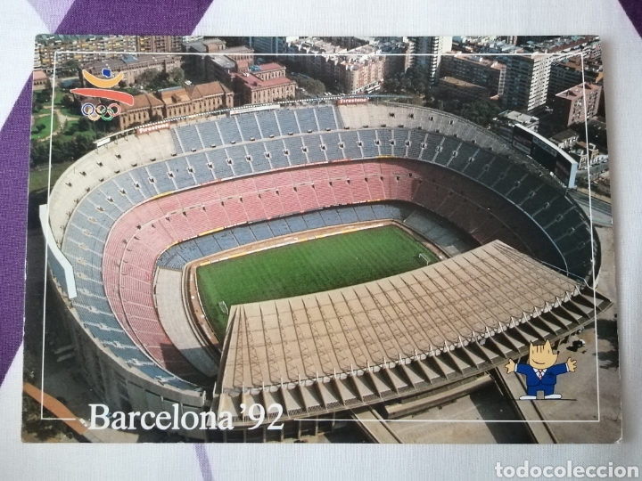 Coleccionismo deportivo: Postal Camp nou, Barcelona - Foto 1