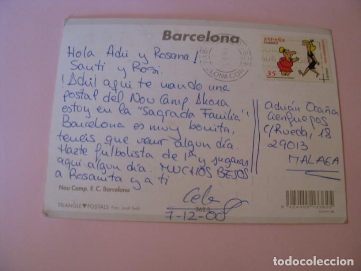 Coleccionismo deportivo: POSTAL DE NOU CAMP. BARCELONA. RD. TRIANGLE POSTALS. CIRCULADA. 2000 - Foto 2