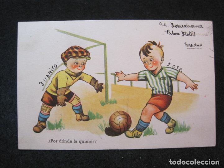 Sammelleidenschaft Sport: FUTBOL-NI&Ntilde;OS JUGANDO-POSTAL ANTIGUA-(81.525)