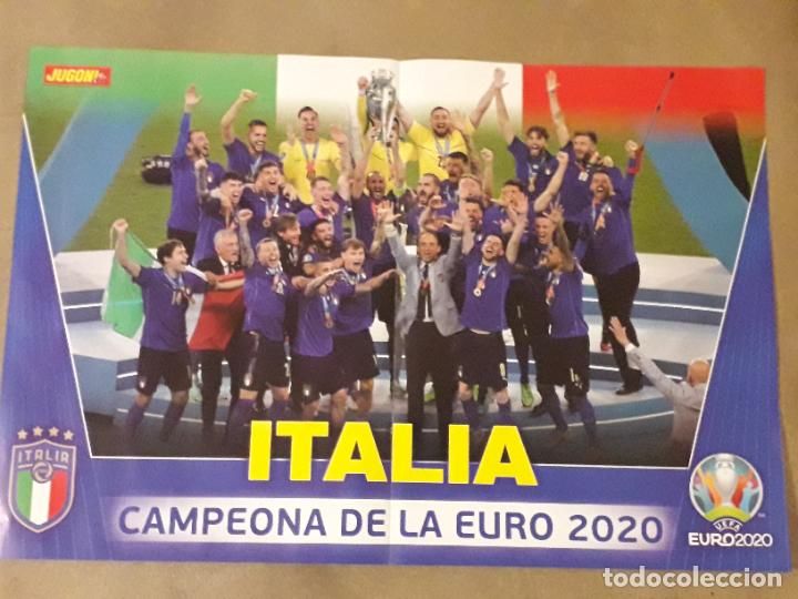 Coleccionismo deportivo: POSTER CENTRAL REVISTA JUGON, ITALIA CAMPEONA UEFA EURO 2020 (EUROCOPA) / CALENDARIO LIGA 2021-2022