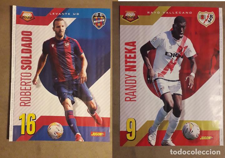 Coleccionismo deportivo: POSTER REVERSIBLE REVISTA JUGON, ROBERTO SOLDADO, LEVANTE UD / RANDY NTEKA, RAYO VALLECANO