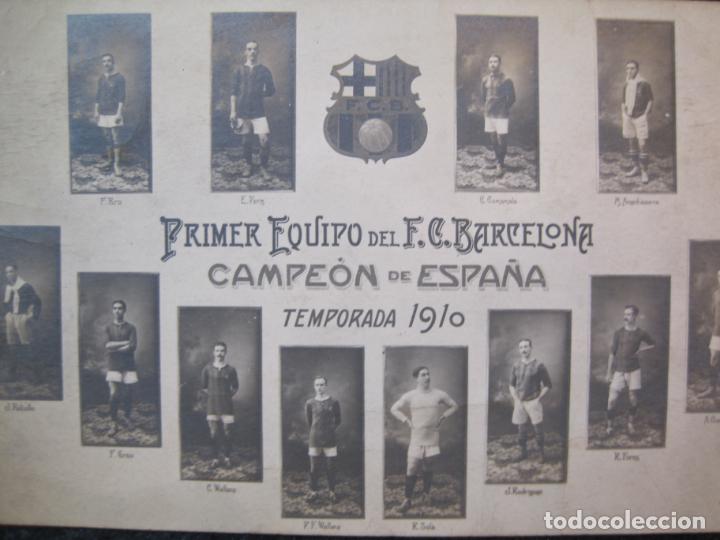 Coleccionismo deportivo: FC BARCELONA-PRIMER EQUIPO DEL F.C. BARCELONA-TEMPORADA 1910-FOTOGRAFICA-POSTAL ANTIGUA-(86.380) - Foto 3 - 302872083